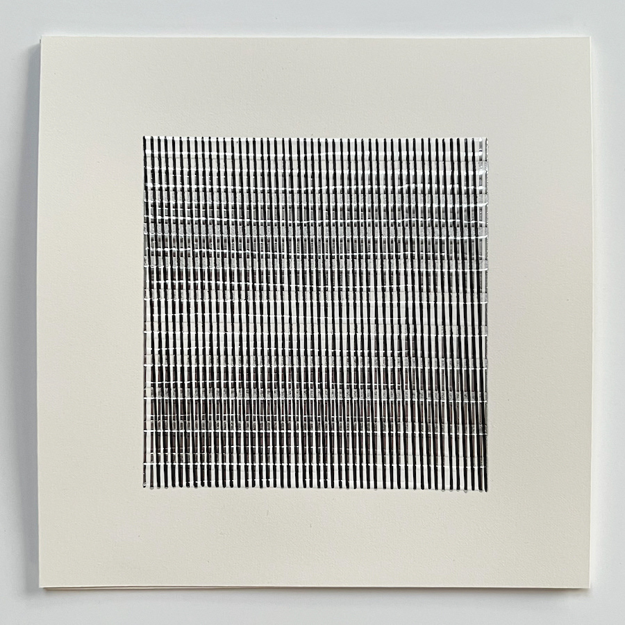 105 lines, 17th November, acrylic gloss medium, chrome marker and fineliner on paper