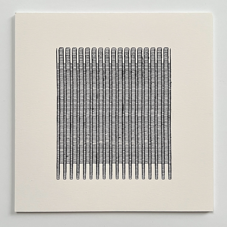 89 lines, 1st November, fineliner on paper, tracings of a comb