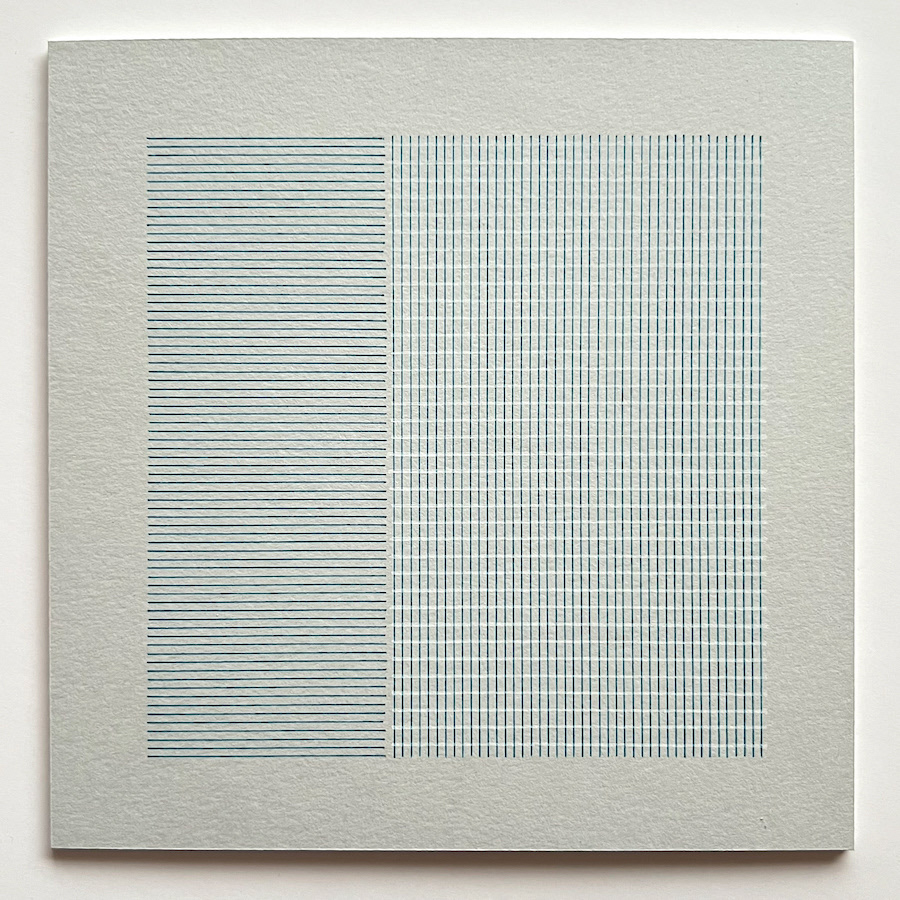153 lines, 4th January, fineliner and white marker pen on grey paper