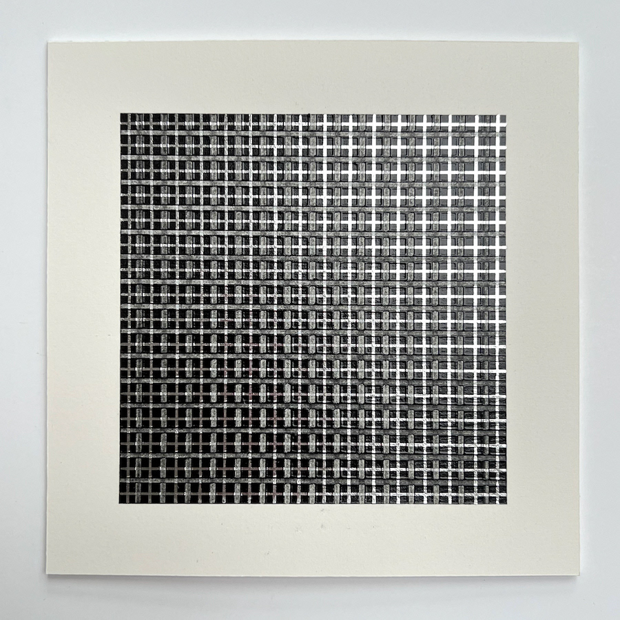 62 lines, 5th October, acrylic and chrome pen on paper
