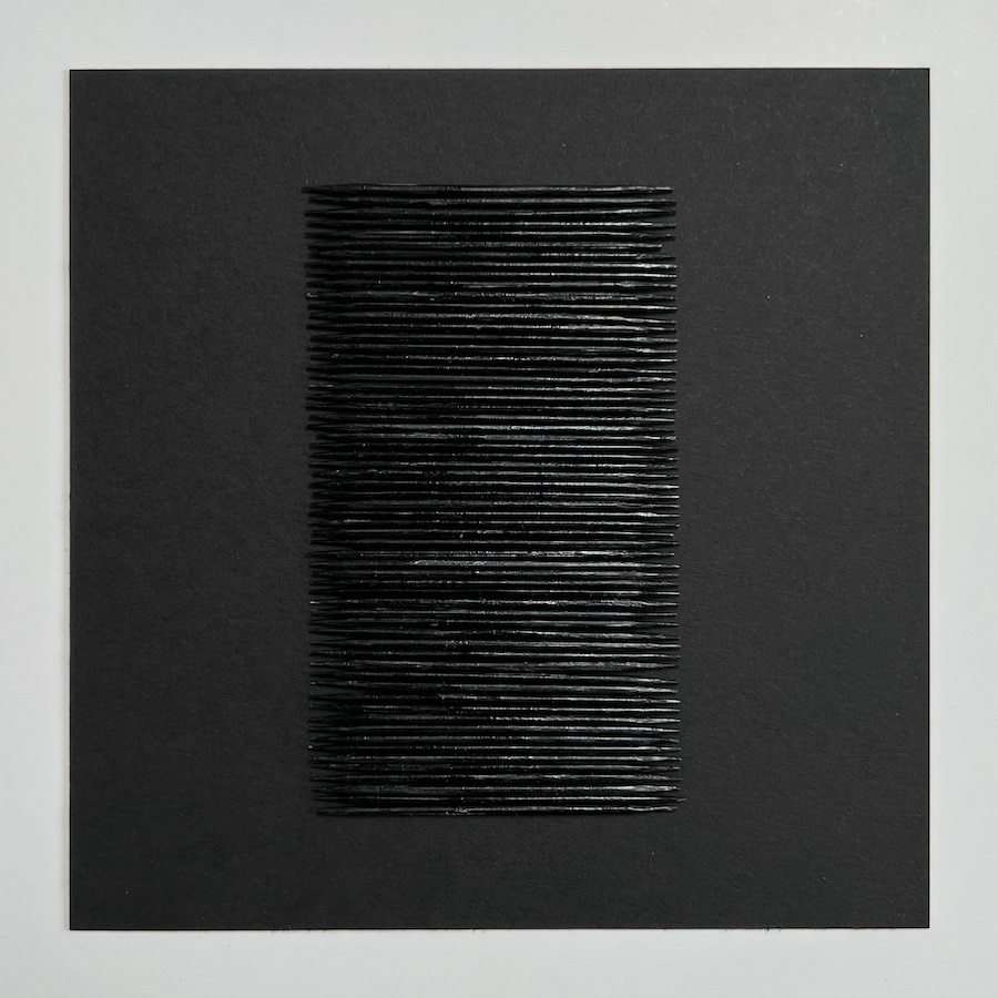 65 lines, 8th October, paint marker on wooden sticks on paper