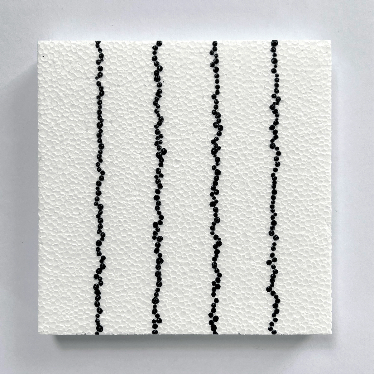 4 lines, 8th August, acrylic on polystyrene