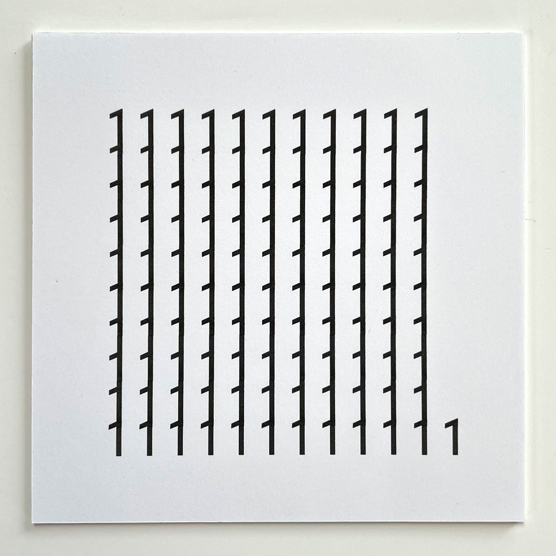 111 lines, 23rd November, typographical drawing of 111 number ones