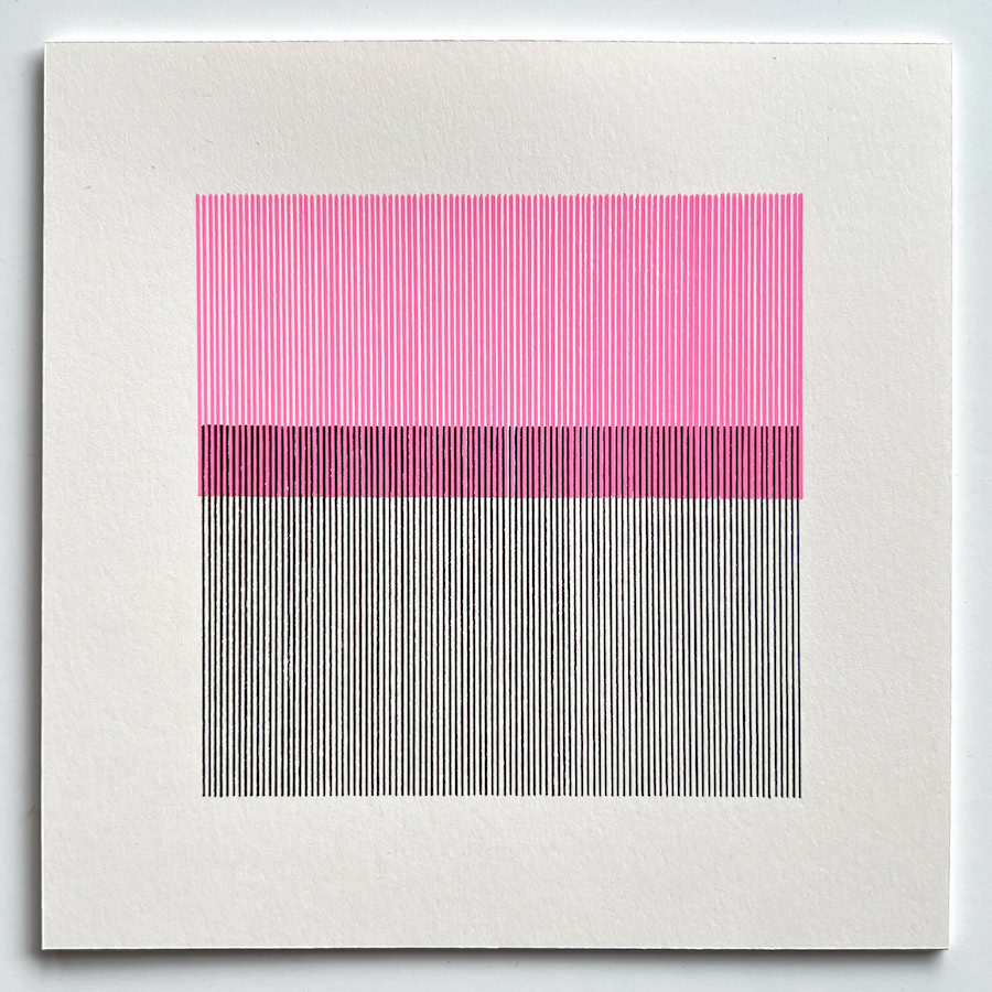201 lines, 21st February, paint marker and fineliner on paper