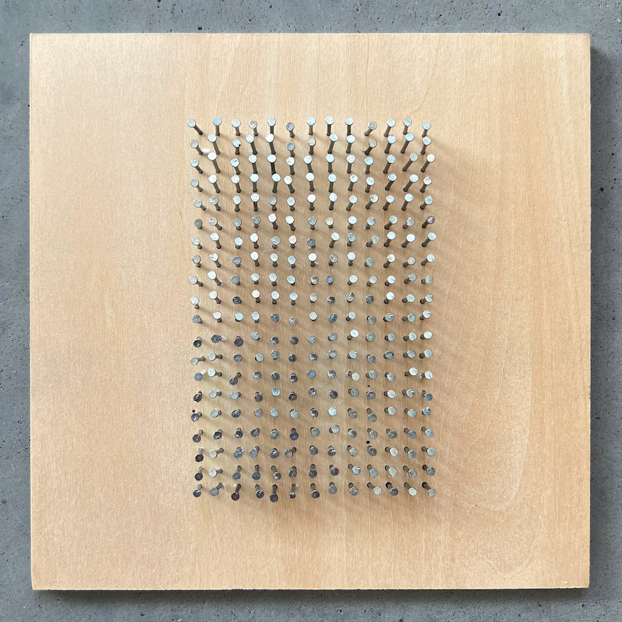 260 lines, 20th April, nails in 15x15cm plywood