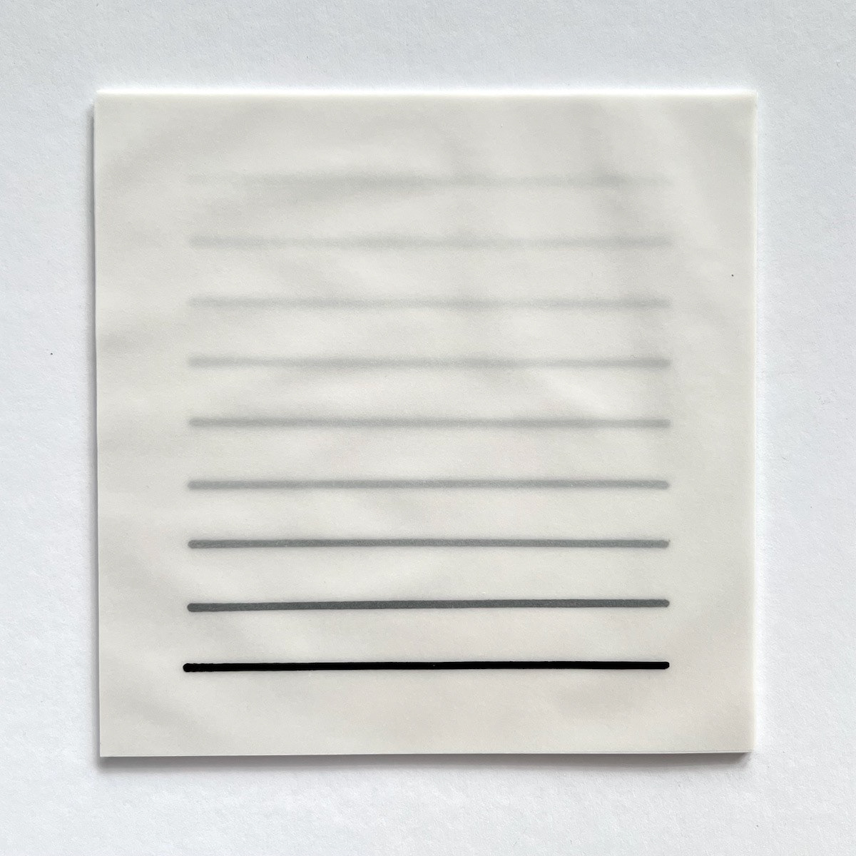 9 lines, 13th August, marker pen on 9 sheets of tracing paper