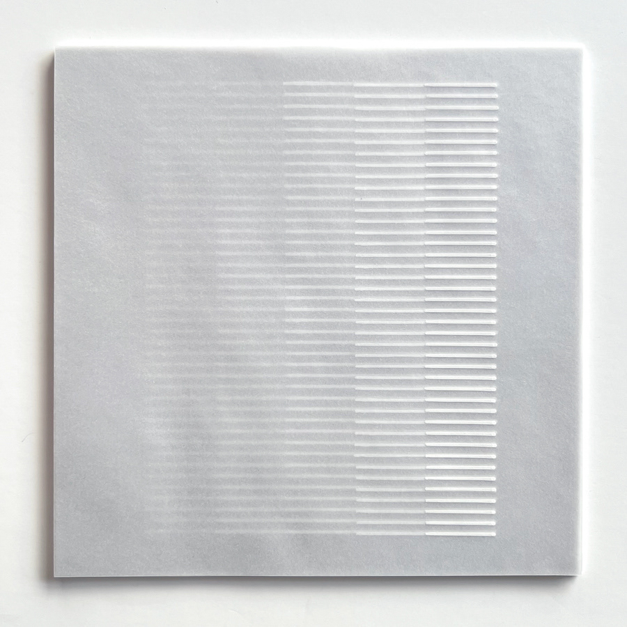 205 lines, 25th February, white marker on 5 sheets of tracing paper