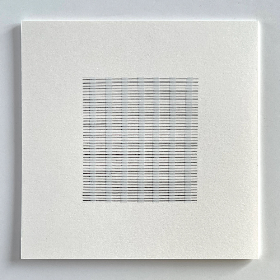 87 lines, 30th October, correction tape and HB pencil on paper
