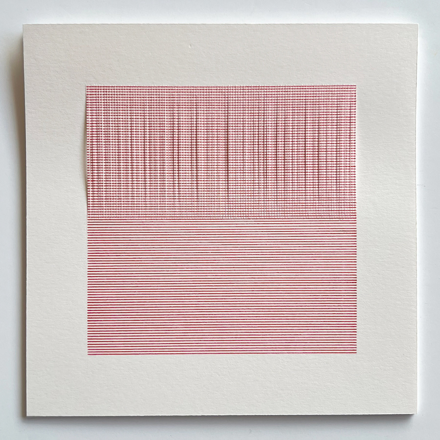 208 lines, 28th February, fineliner and cuts on/in paper