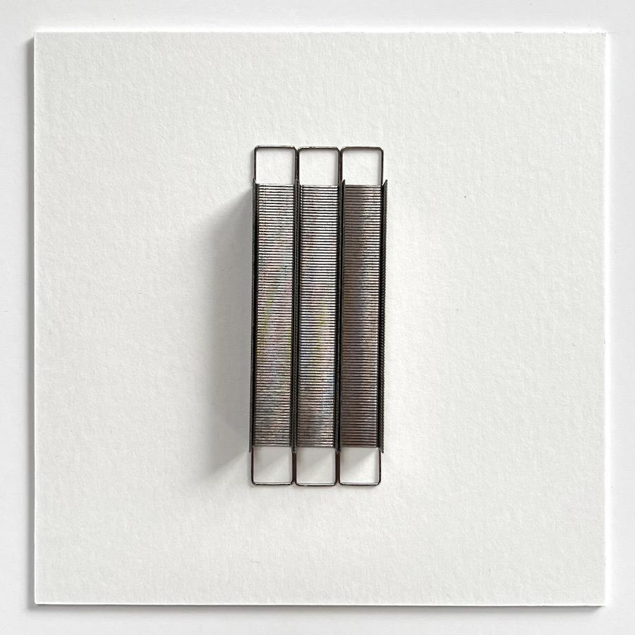 306 lines, 5th June, staples on mount board