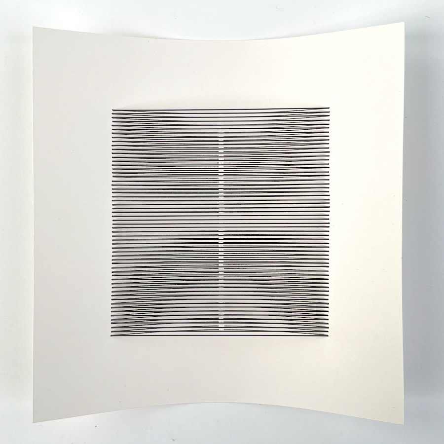 174 lines, 25th January, gel pen and metal wire on/through paper