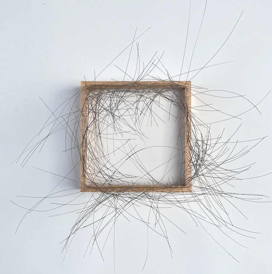 364 lines, 2nd August, metal wire in frame