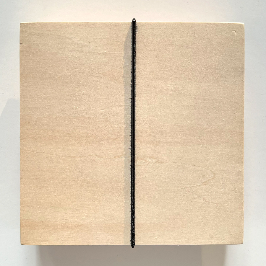 365 lines, 3rd August, marker pen on wooden panel