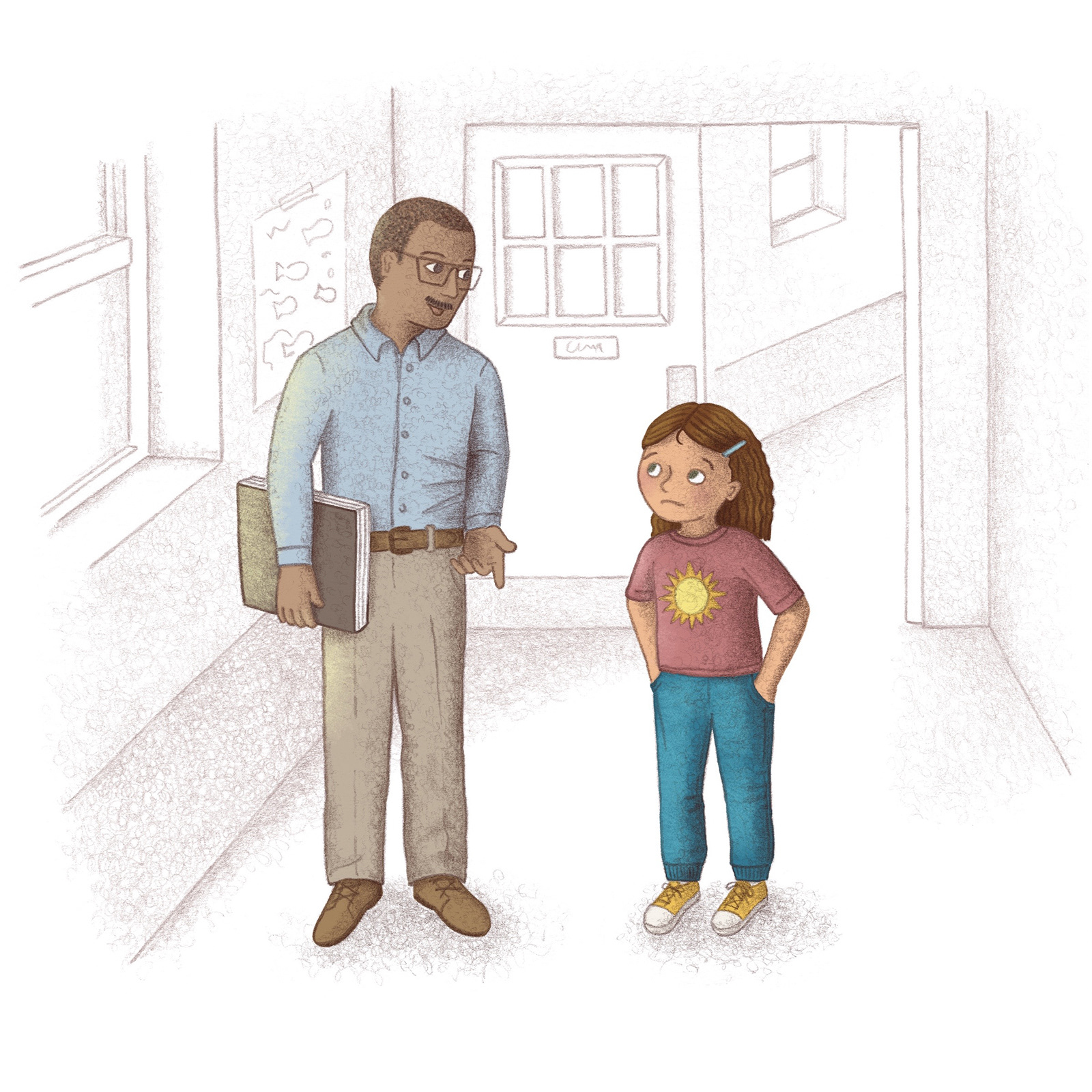 Character study for a story about a shy child