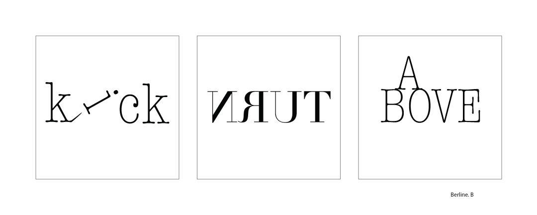 In this type experiment the goal was to manipulate text and allow them to speak what they say. Conceptually Thought of words and Accomplish this trick using Illustrator. 
