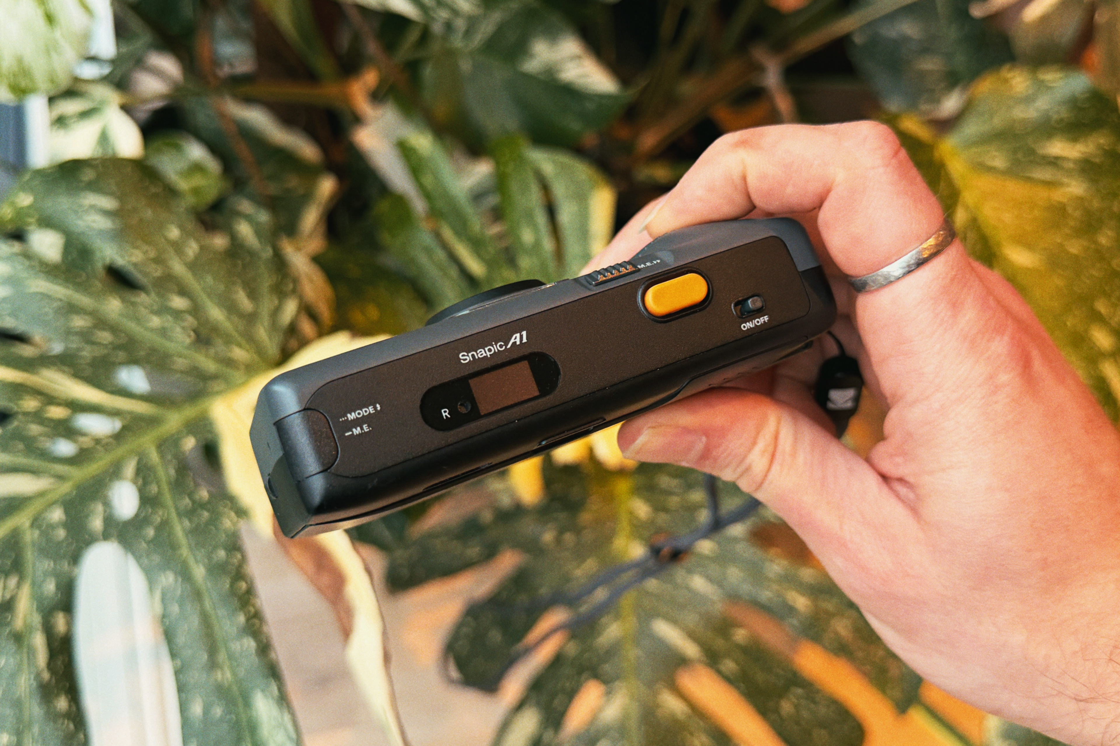 Kodak Snapic A1 35mm film camera in Rhino Grey, top view.