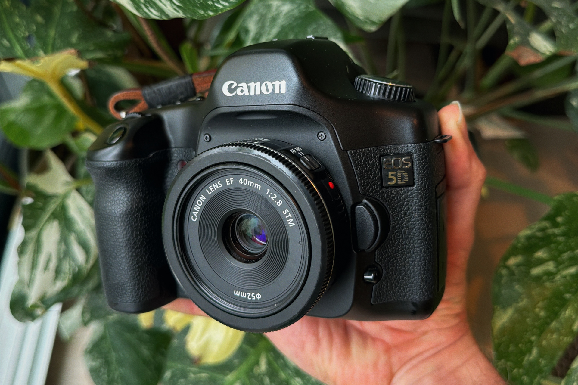 Canon 5D MKi Classic DSLR camera, front view.