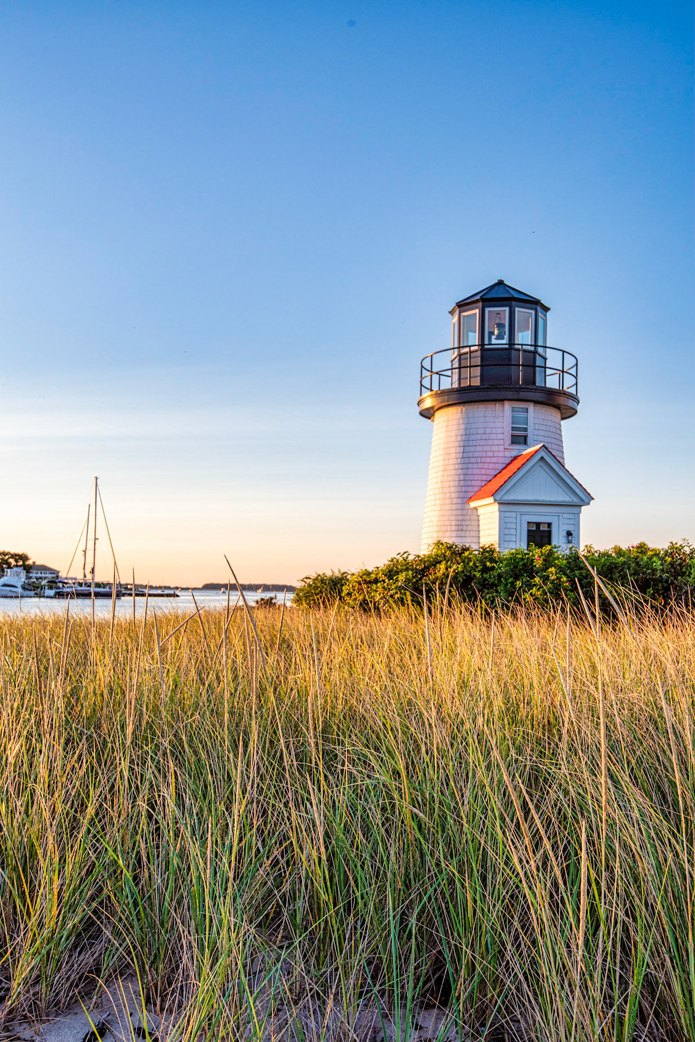 Sunrise at the Hyannis Lighthouse on Cape Cod.