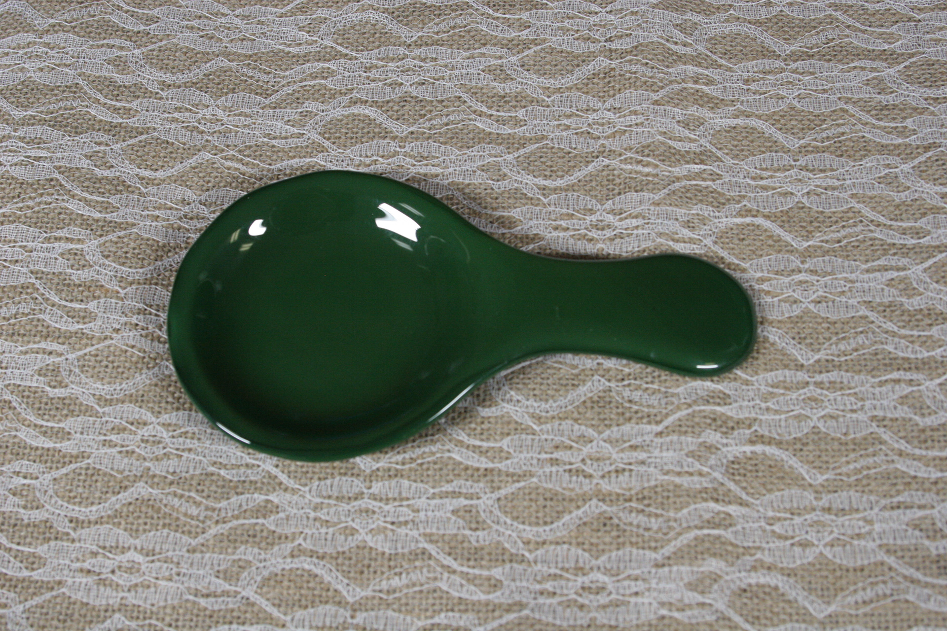Fused Glass Spoon Rest (Green)