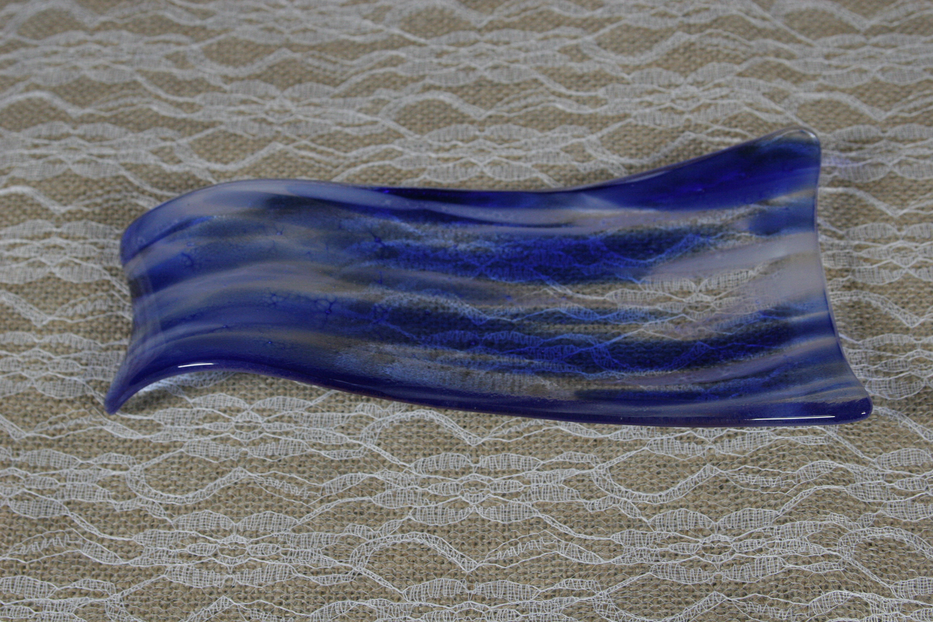 Fused Glass Spoon Rest (Blue)