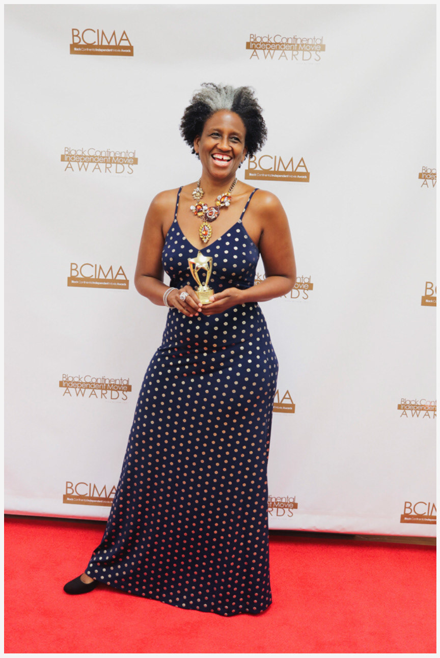 Pamela Woolford after receiving the Black Continental Independent Movie Award for Originality for Generation.