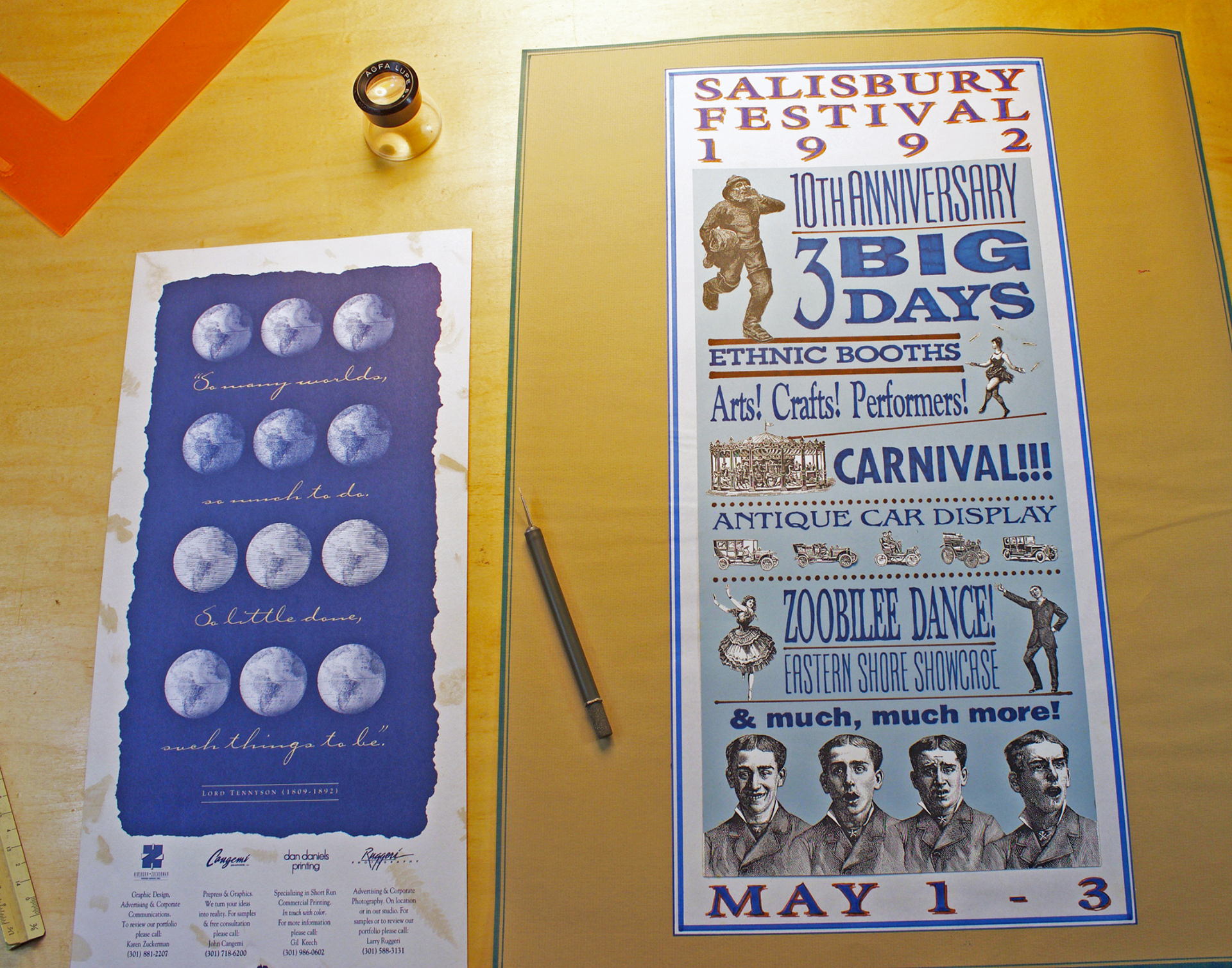 Left: Environmental advocacy poster. Right: Festival poster.