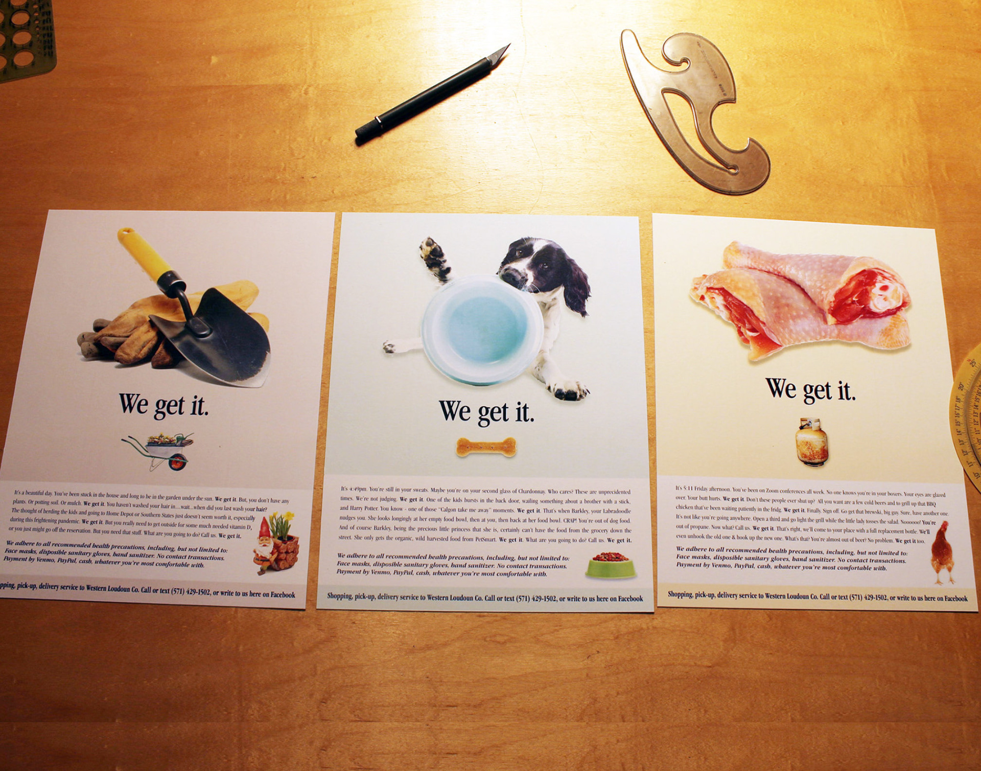 Ads for a side-hustle service we offered during the Coronavirus lock-down.