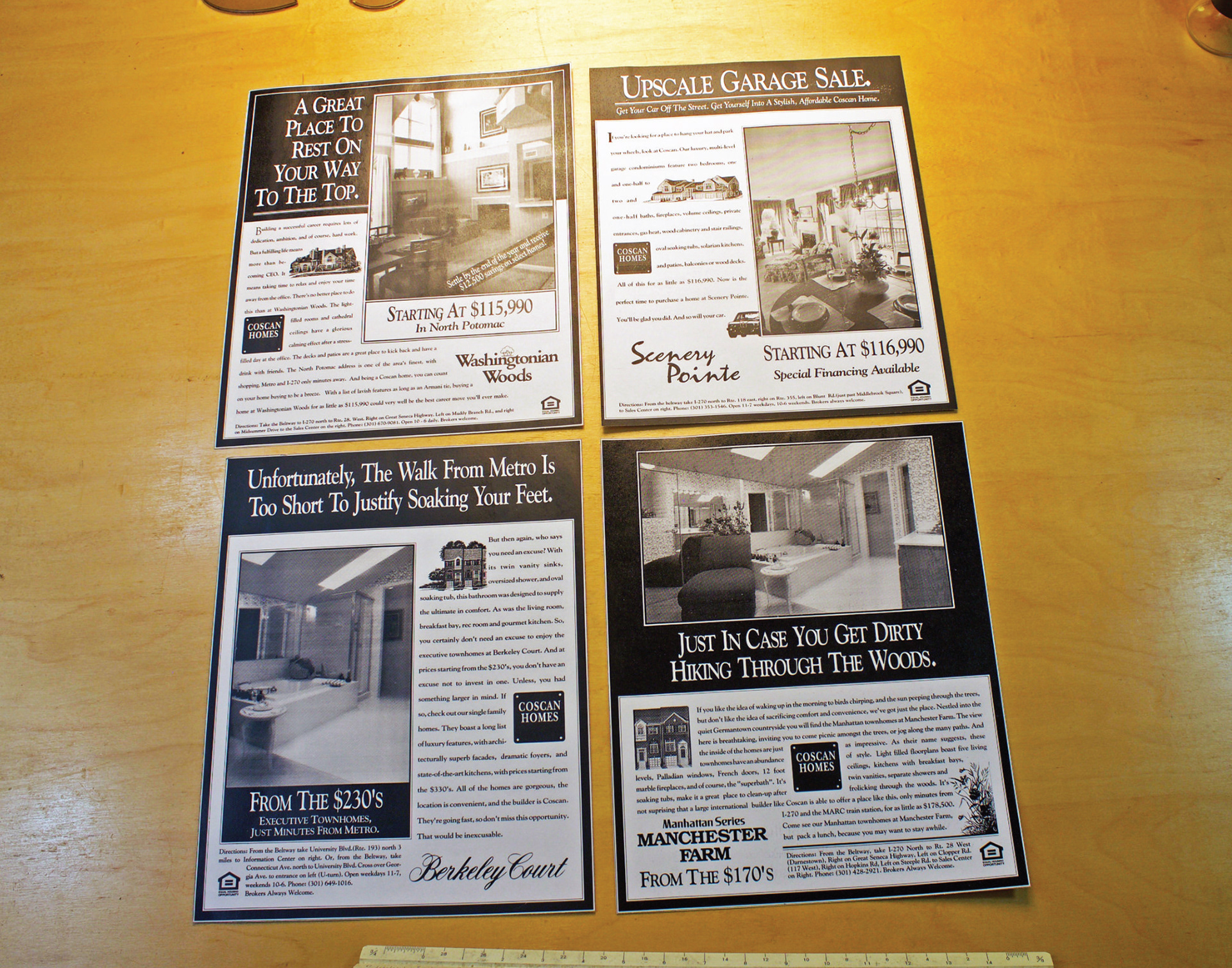 Series of newspaper ads for a custom home builer.
