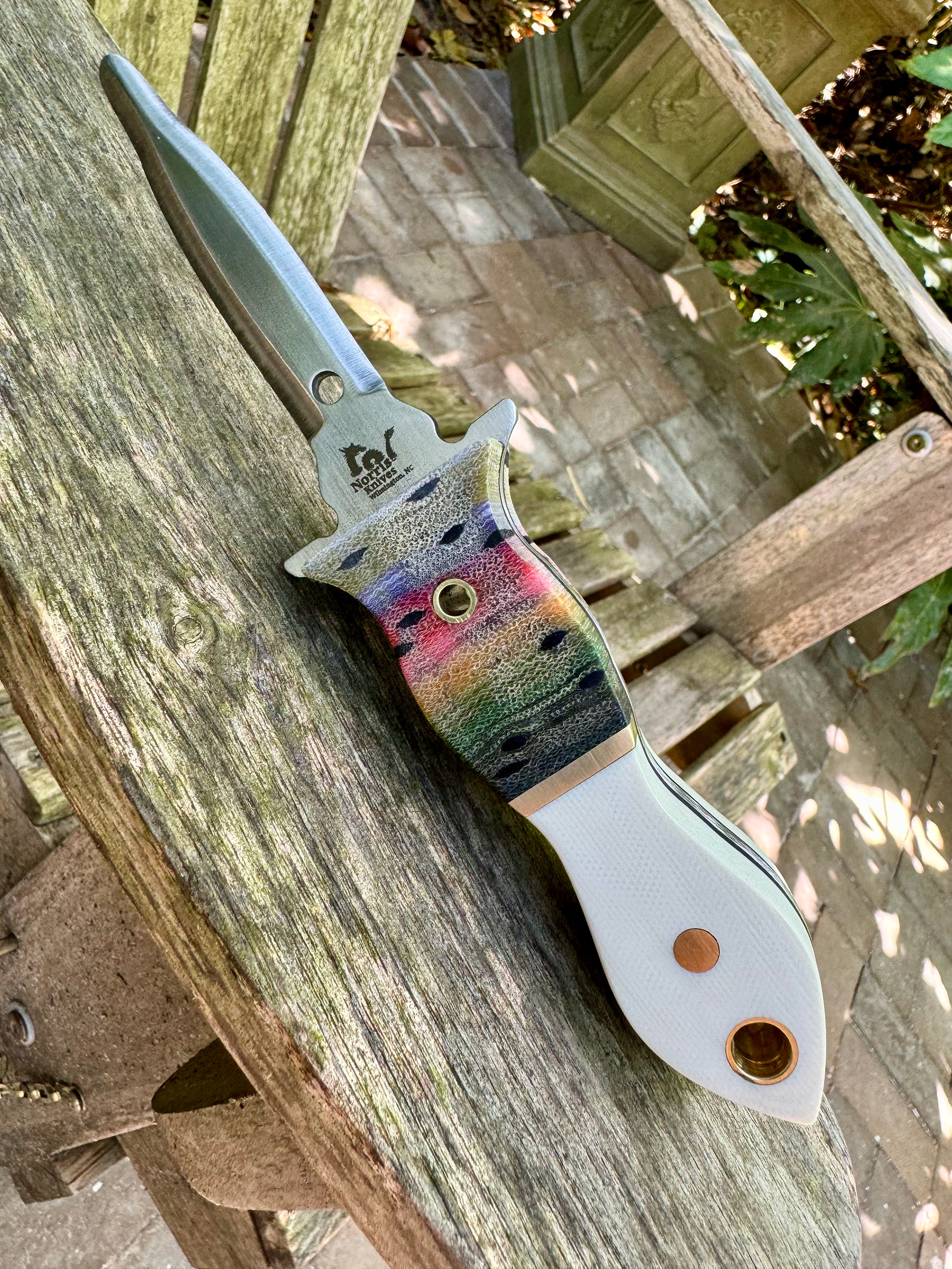 #7 G10 (white) & G-Carta (speckled trout), brass accents