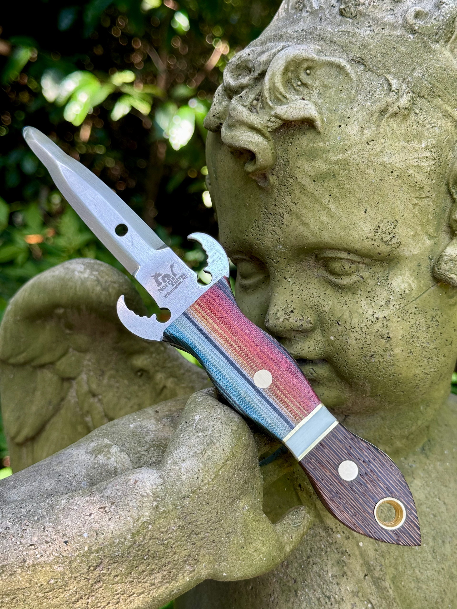 #8 G10 Inlay & G-Carta (Mexican Blanket), Black Palm, brass accents