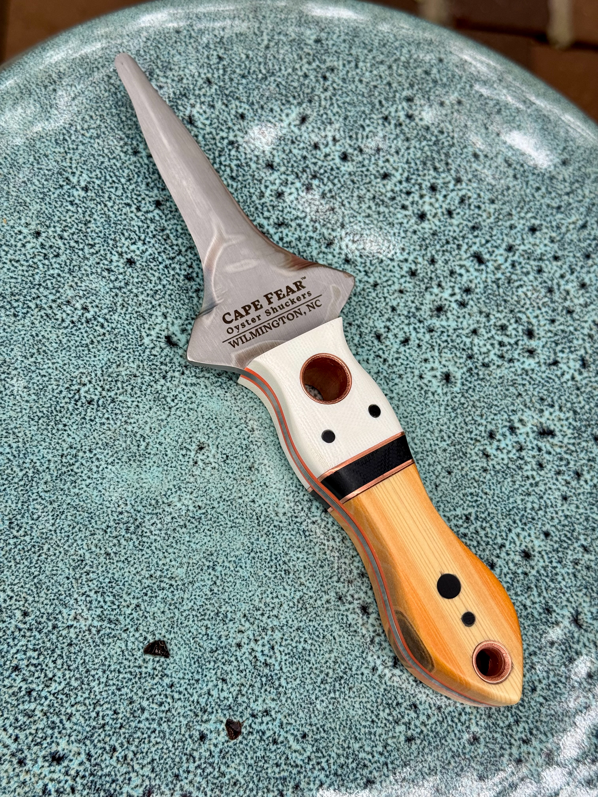 (SOLD) #34 G10, Paper Micarta, Copper