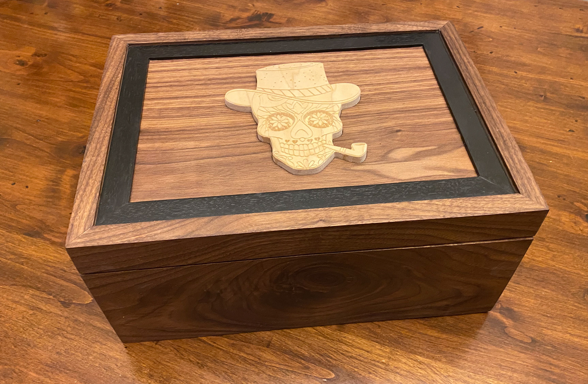 Prop box with inlay carving