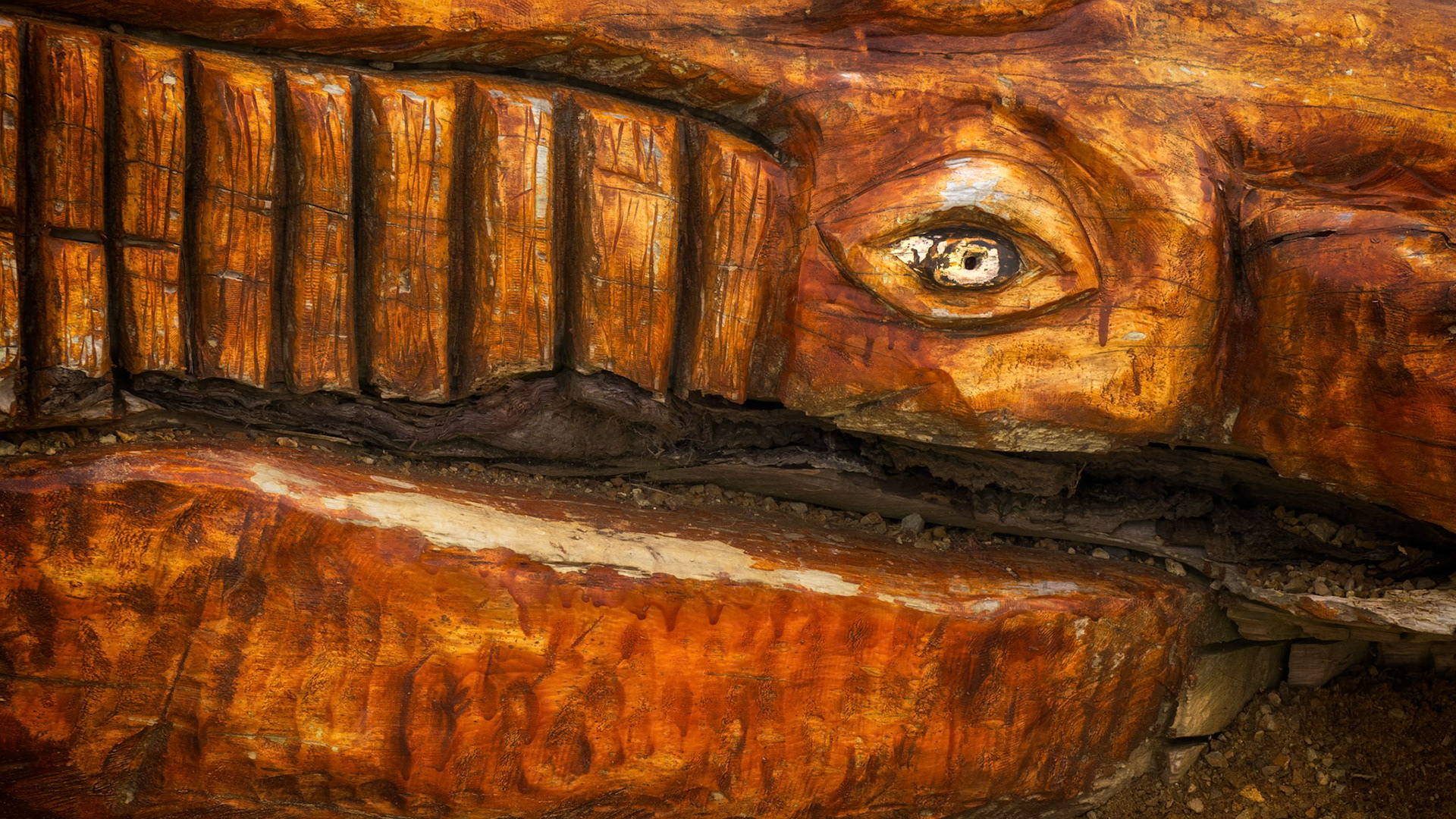 Whale sculpture detail