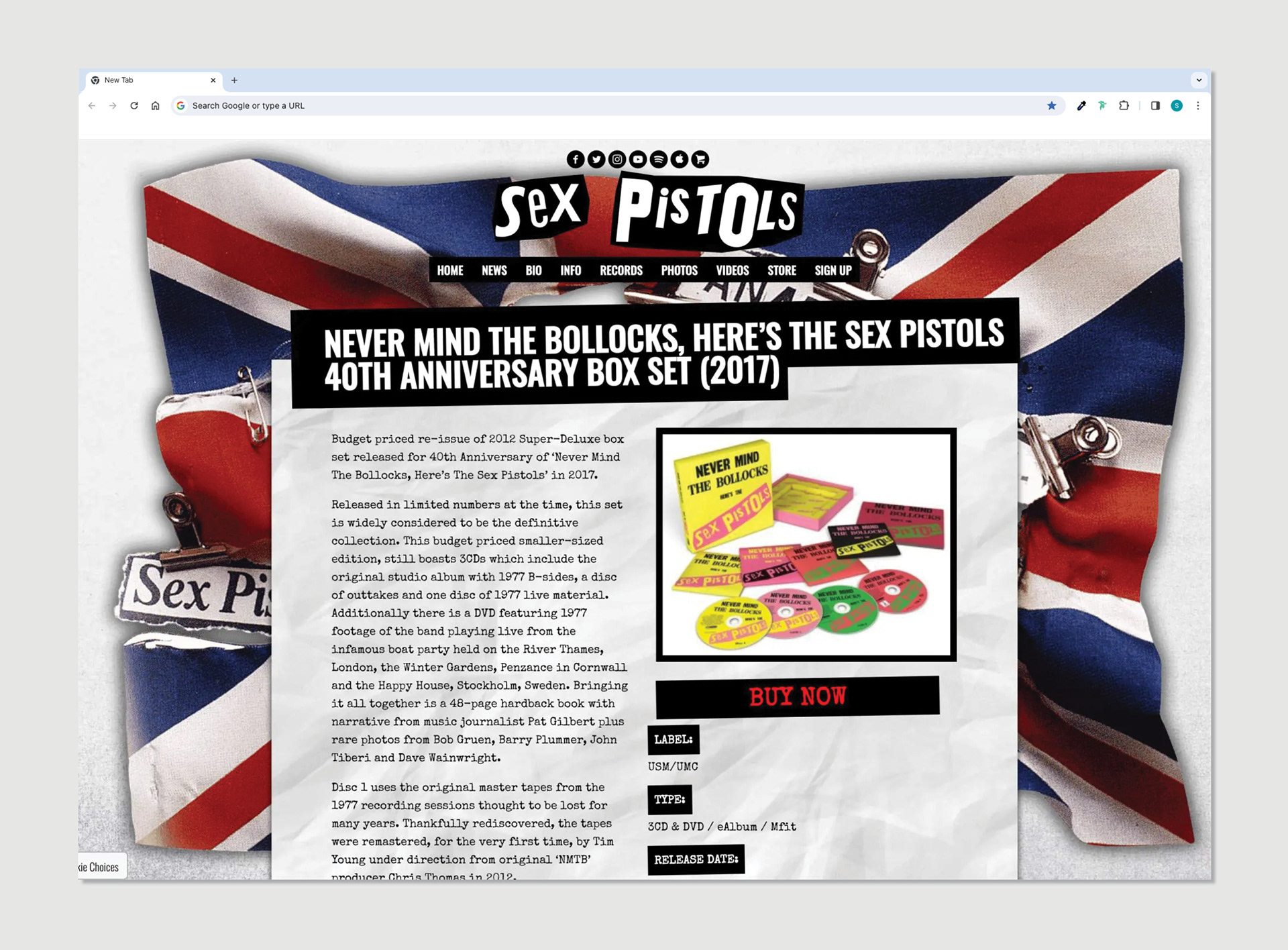 Sex Pistols Official Website
