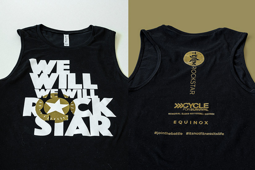 Team Rockstar themed fundraiser event shirt fronts and back design