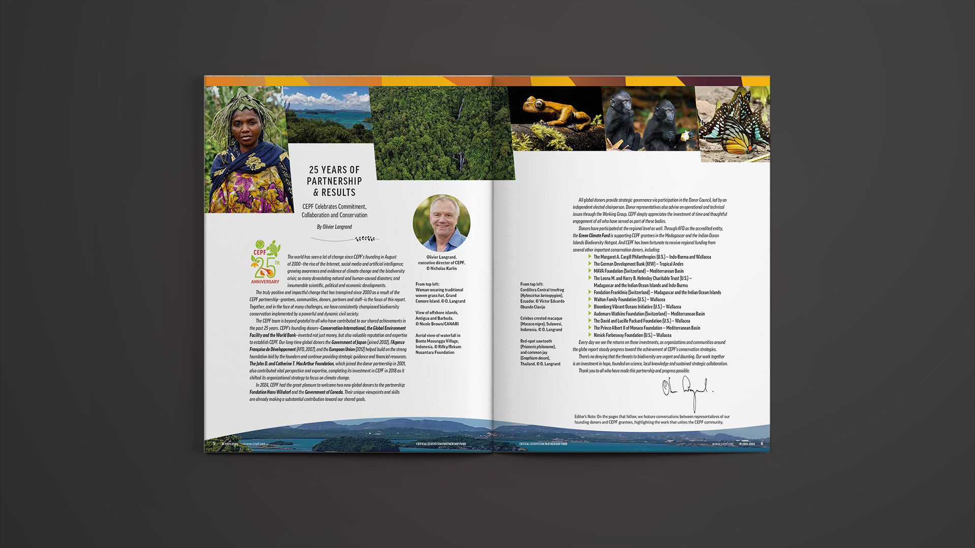 Spread featuring the executive director letter