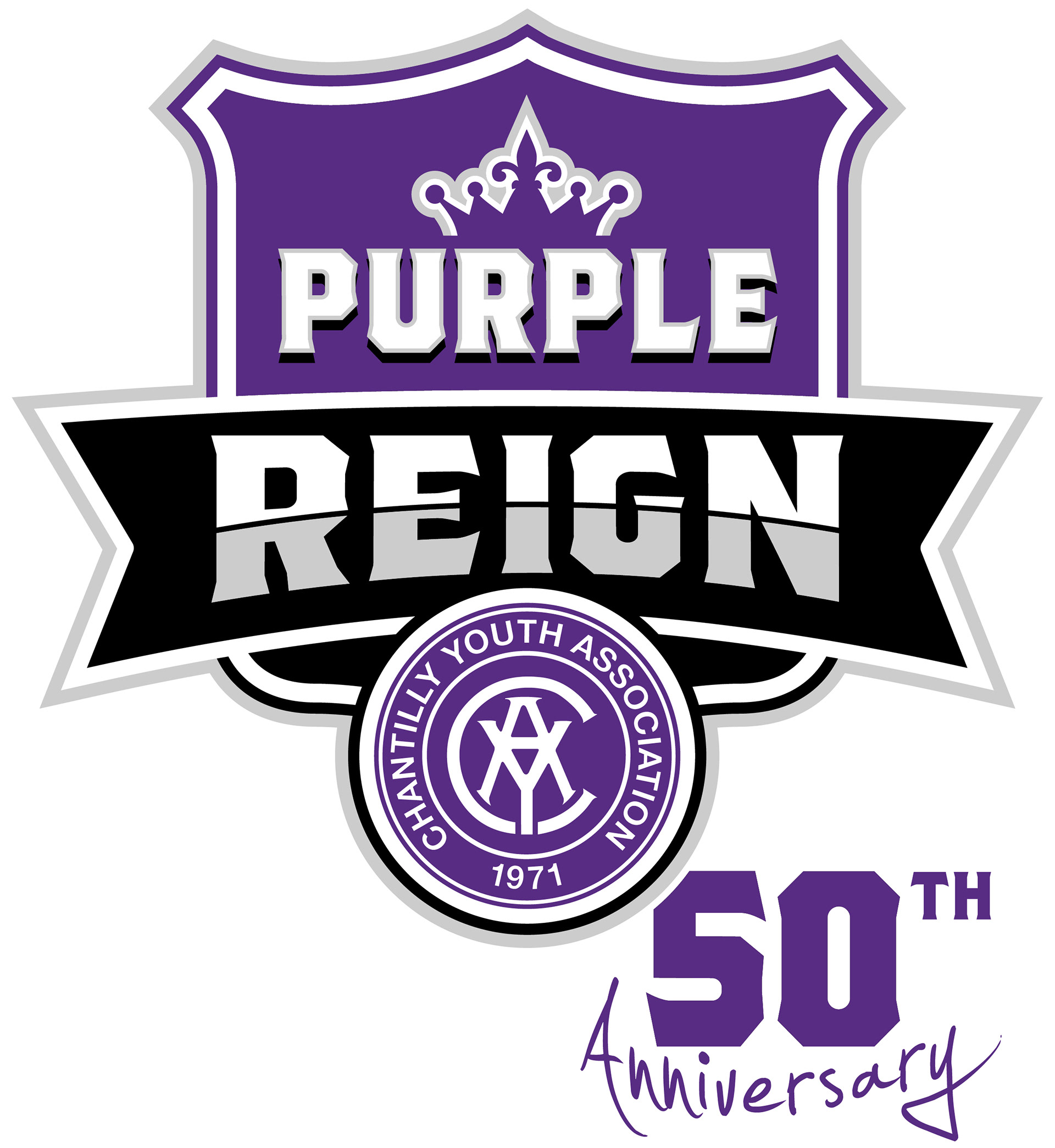 Parent organization version of logo with additional Anniversary typography added