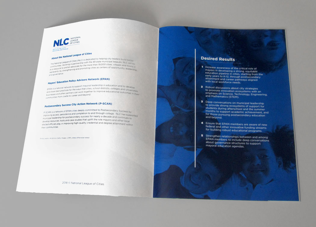 Image of inside introduction spread from brochure