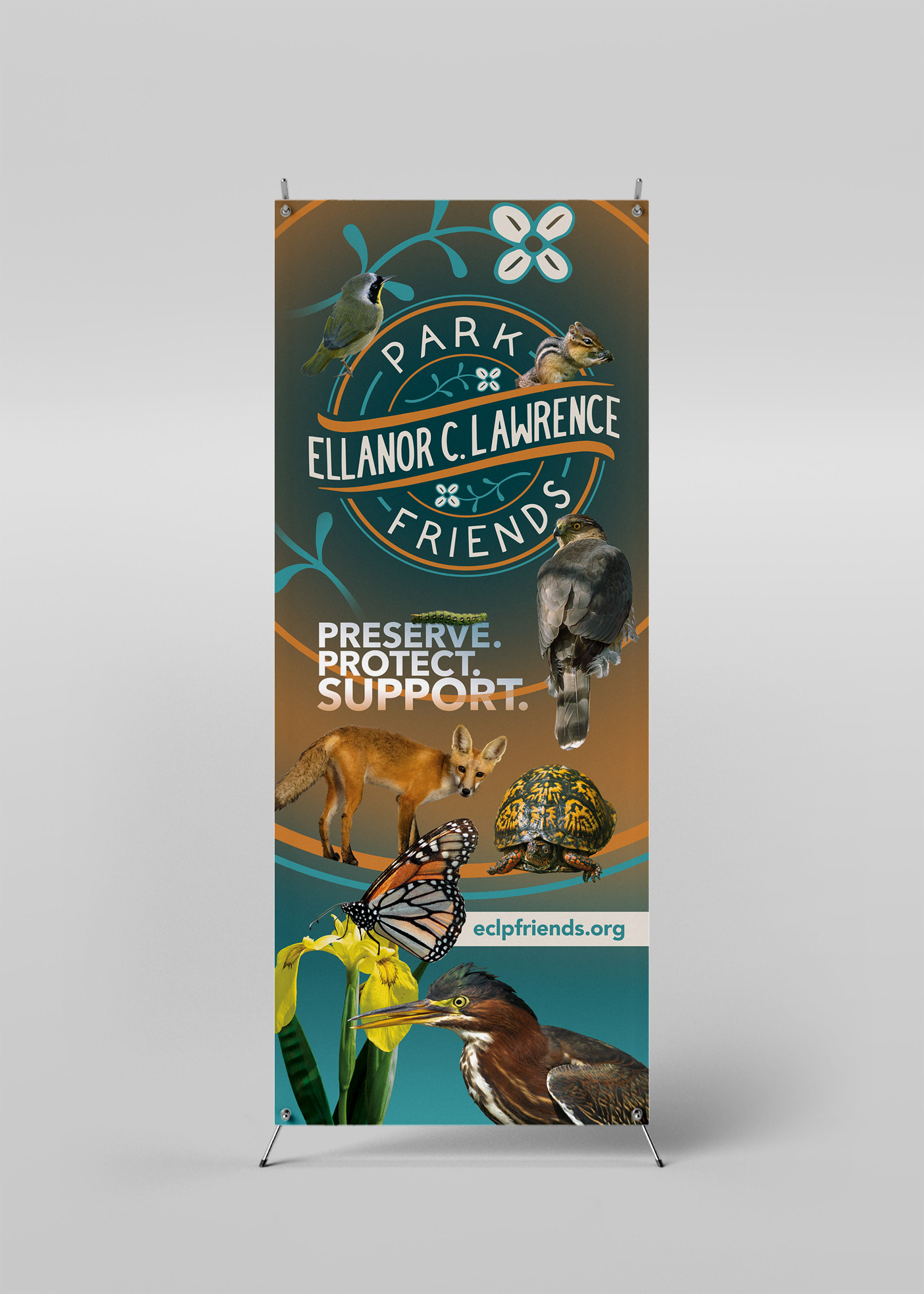 Pop-up banner display to raise awareness for a local park event