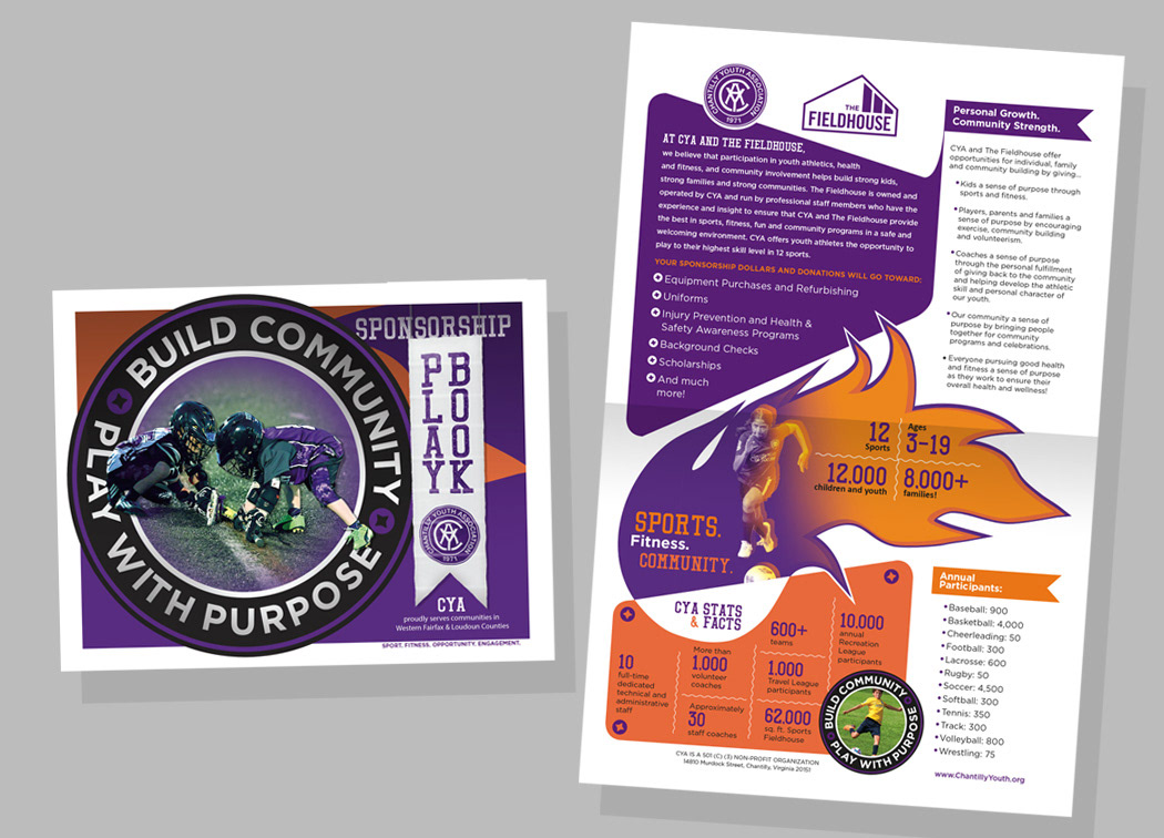 Sponsorship Playbook design which was a landscape configured fold-over that included an insert