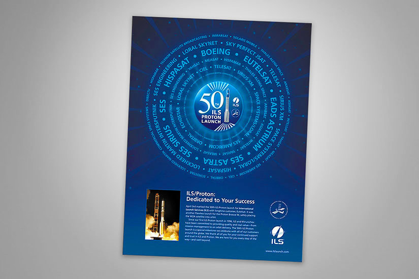 Commemorative ad for rocket launch vehicle success