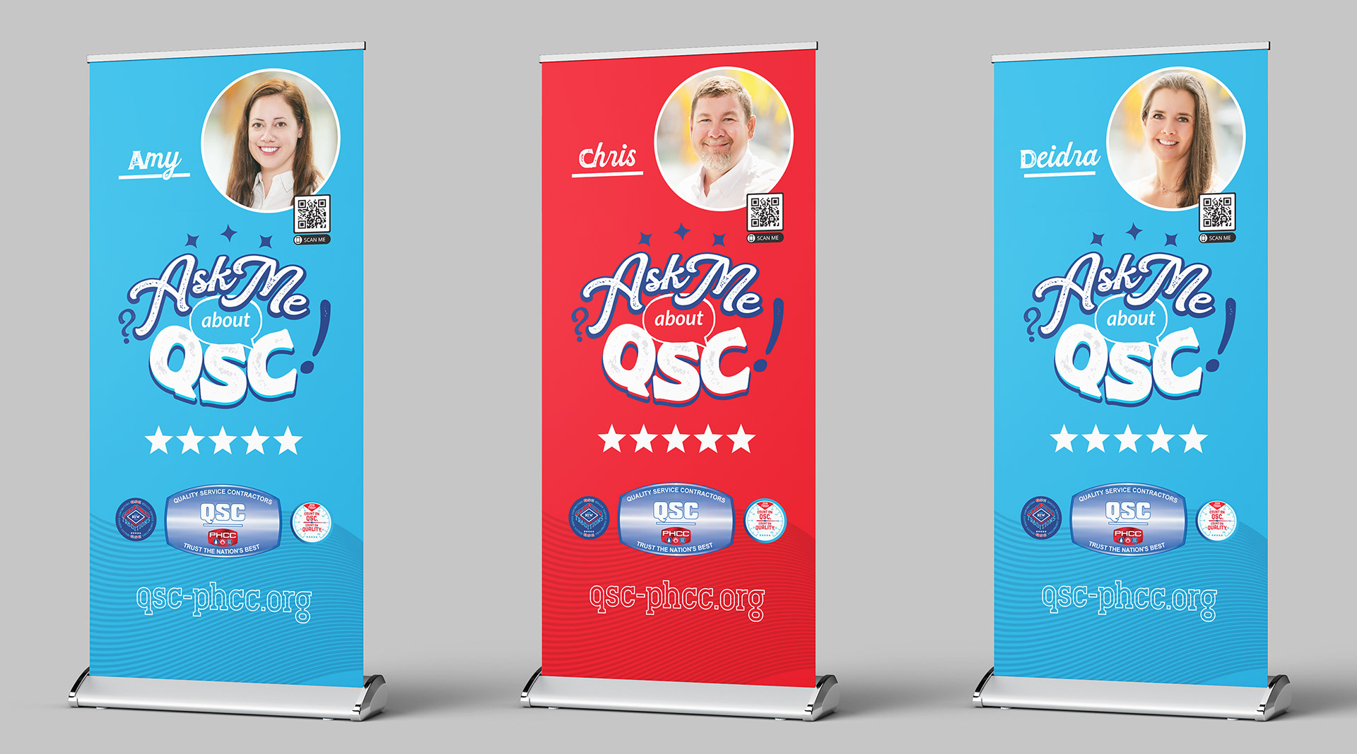 First three banner stands based on Ask Me campaign