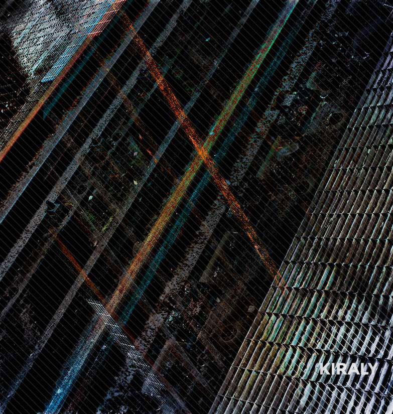 Overlapping photo of train tracks