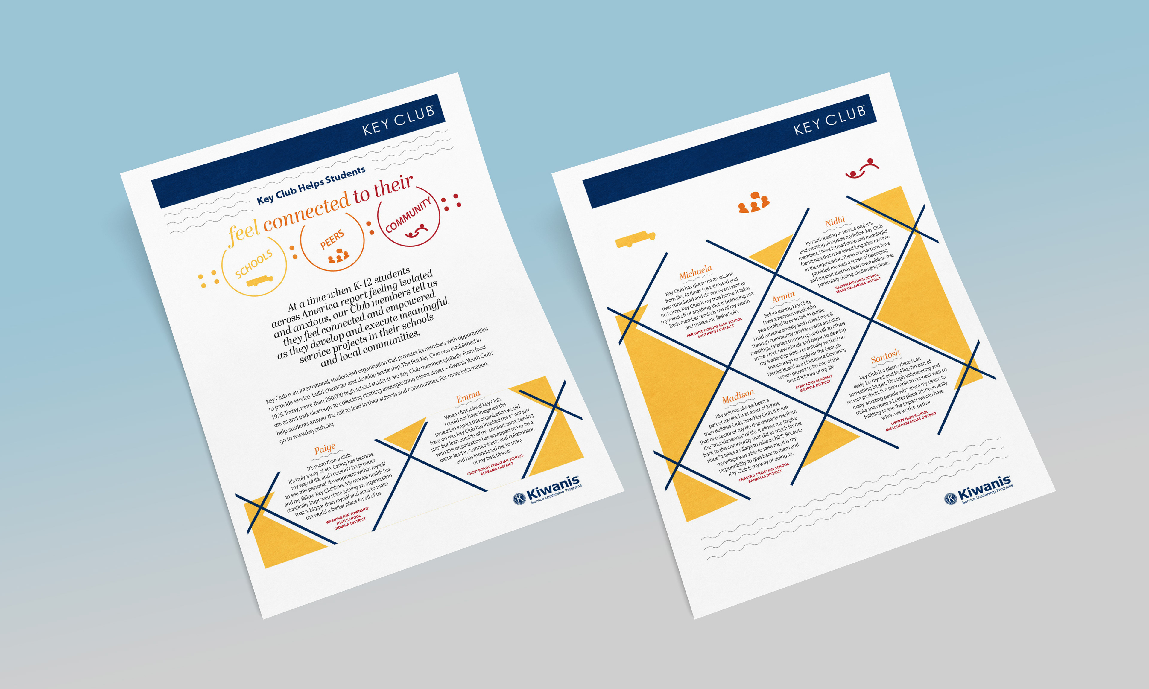 Youth organization feeling connected testimonial fact sheet front