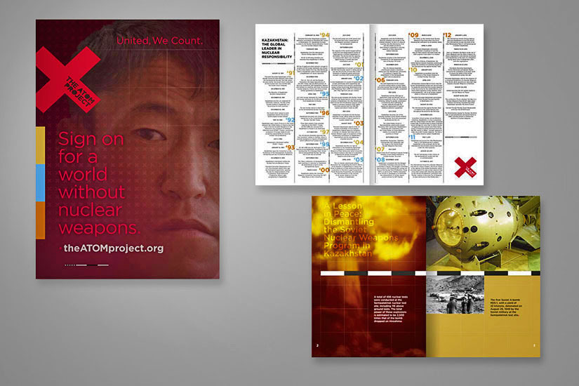 Timeline of events brochure cover and spreads