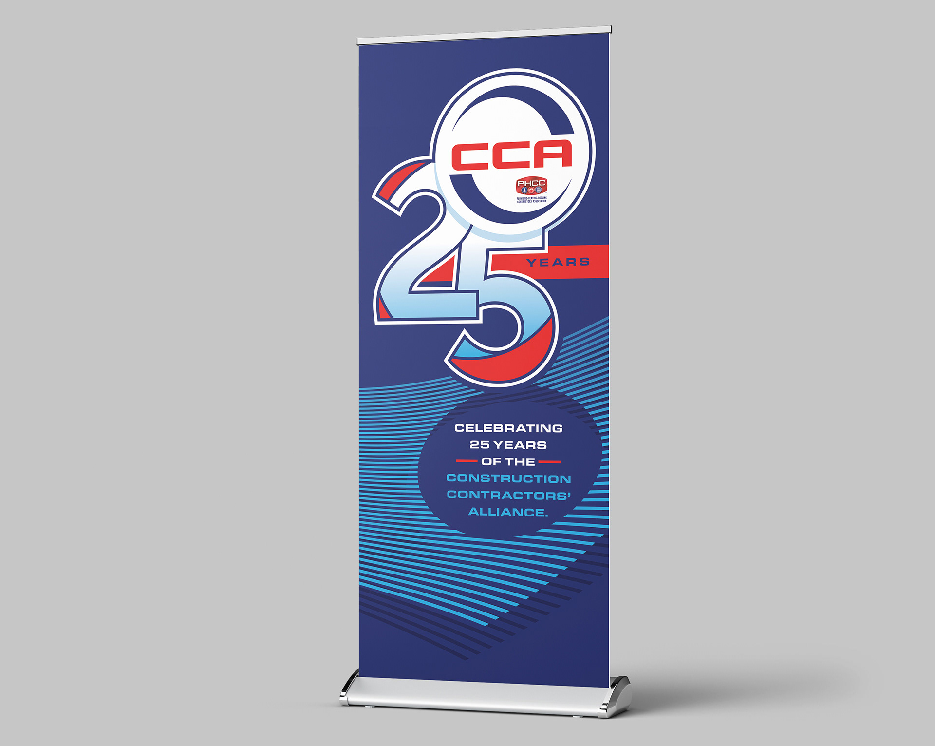 Banner announcing 25th Anniversary for an association