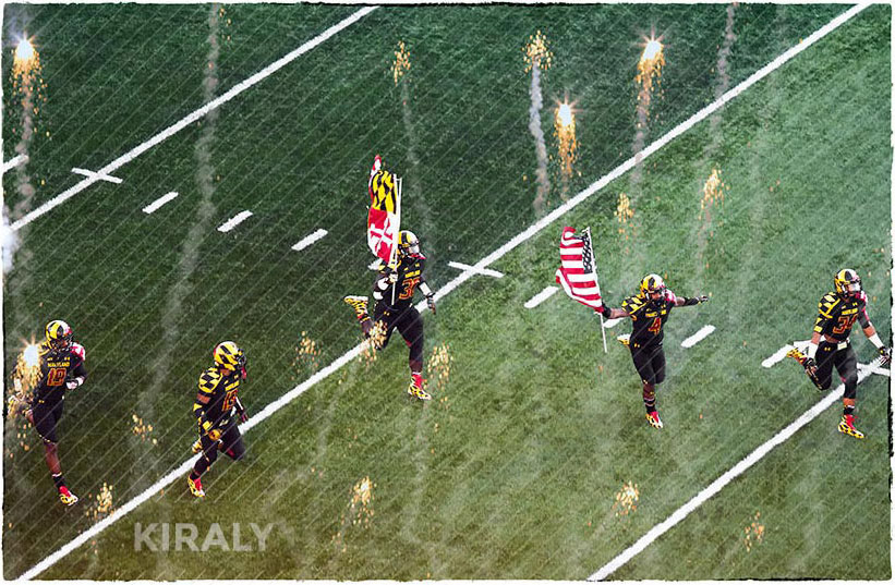 Football game fireworks