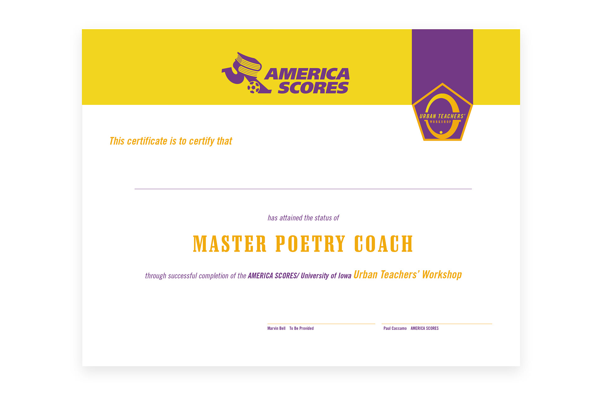 Teachers' workshop completion certificate design