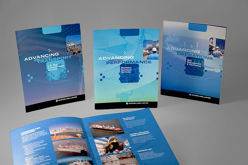 Series of corporate brochures created for shipping logistics company
