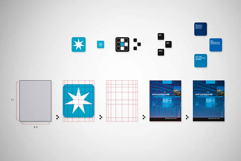 Image showing how grid system for cover design was created